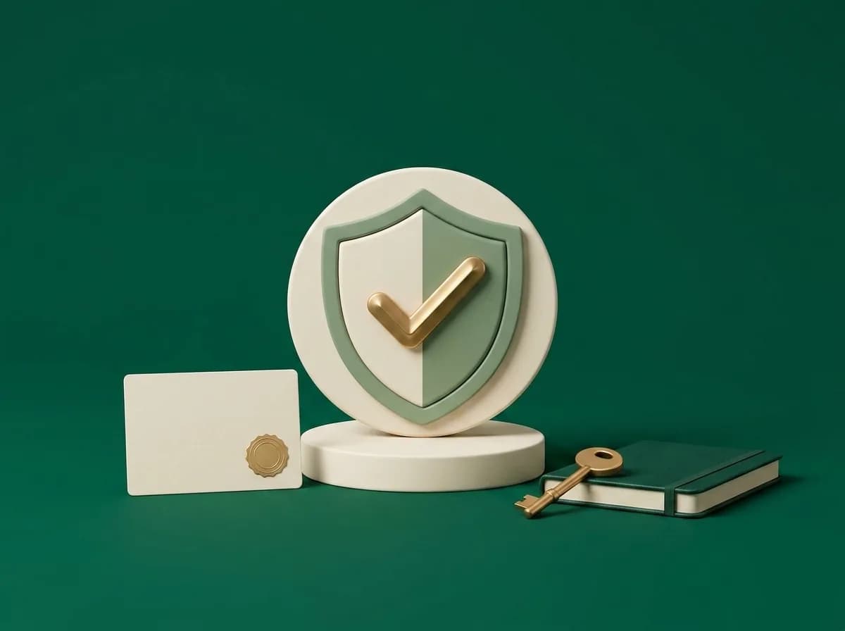 British safeguarding verification shield, security badge and credential card
